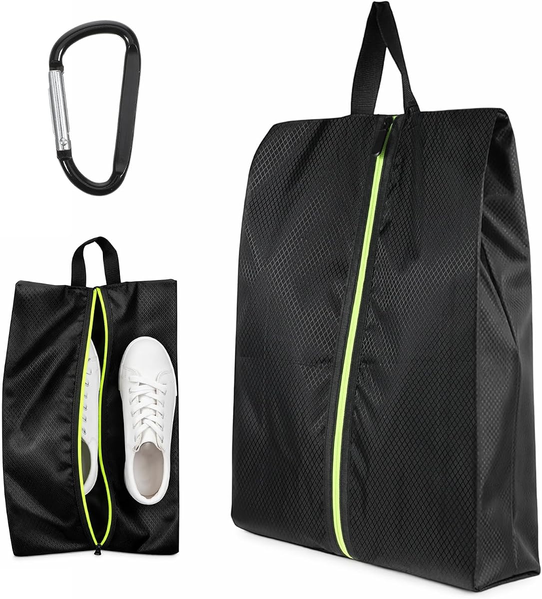 Cleat Bags for Sports Smell Proof, Travel Shoe Bag for Storage | Odor-Resistant Portable Shoes Organizer with Reinforced Handle, Carabiner