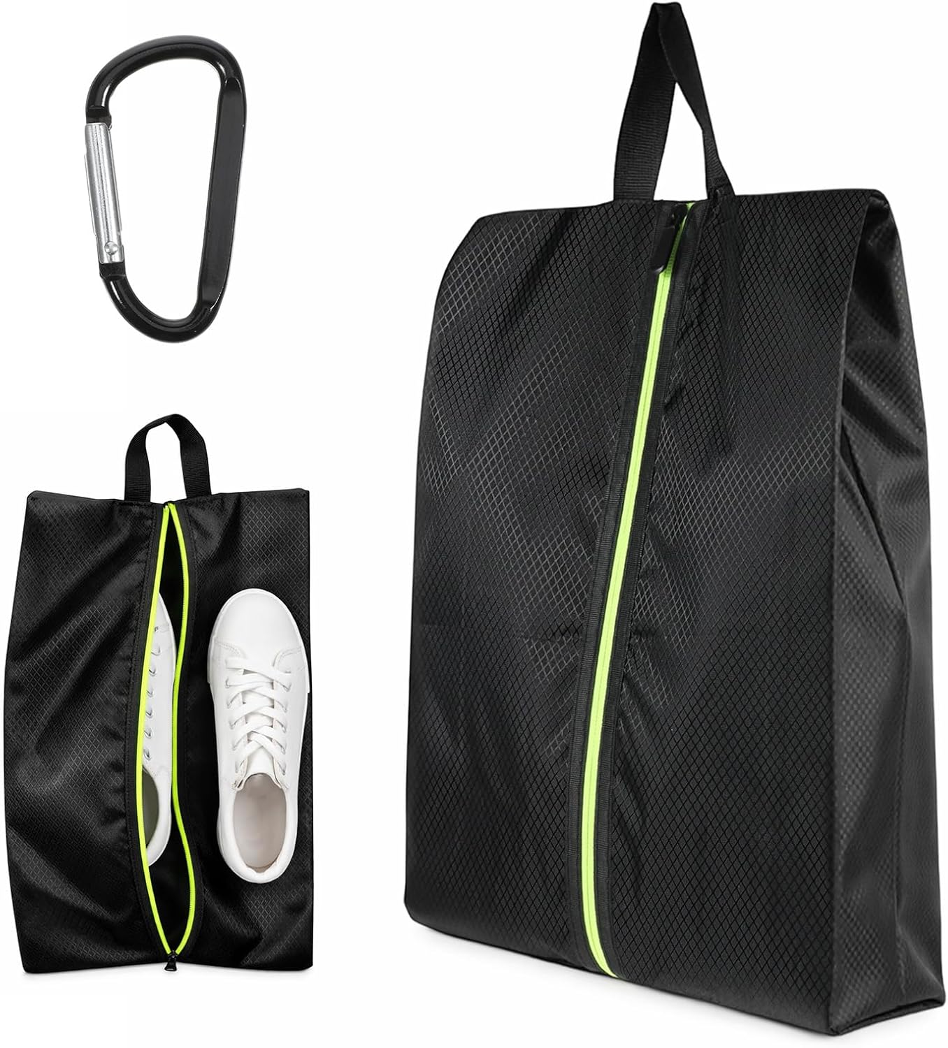 Cleat Bags for Sports Smell Proof, Travel Shoe Bag for Storage, Odor-Resistant Portable Shoes Organizer with Reinforced Handle, Carabiner