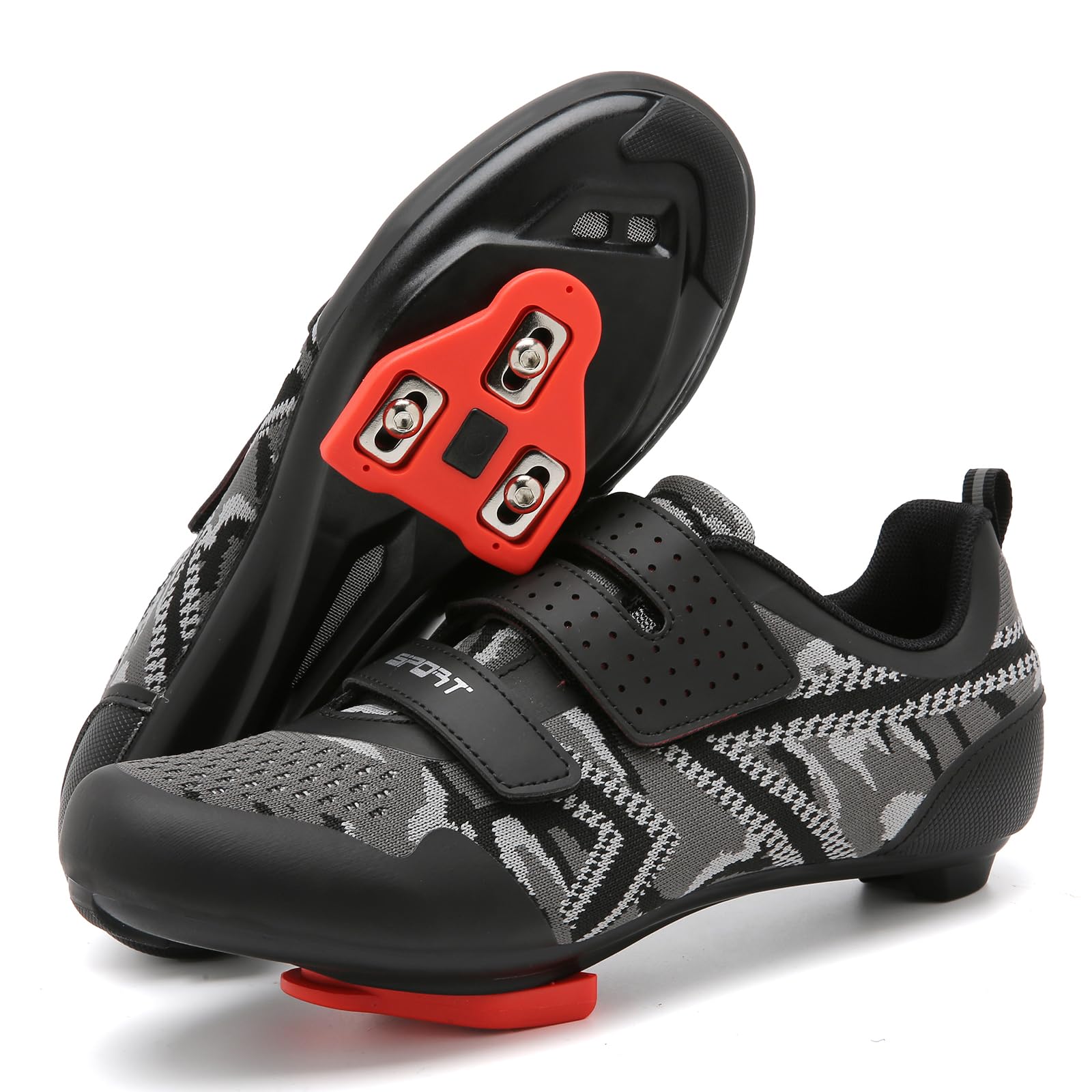 SDEQA Fahrradschuhe Herren Radschuhe Damen Atmungsaktive Kompatibel mit Peloton Look SPD SPD-SL Delta Lock Pedal Radsportschuhe Spin MTB Schuhe