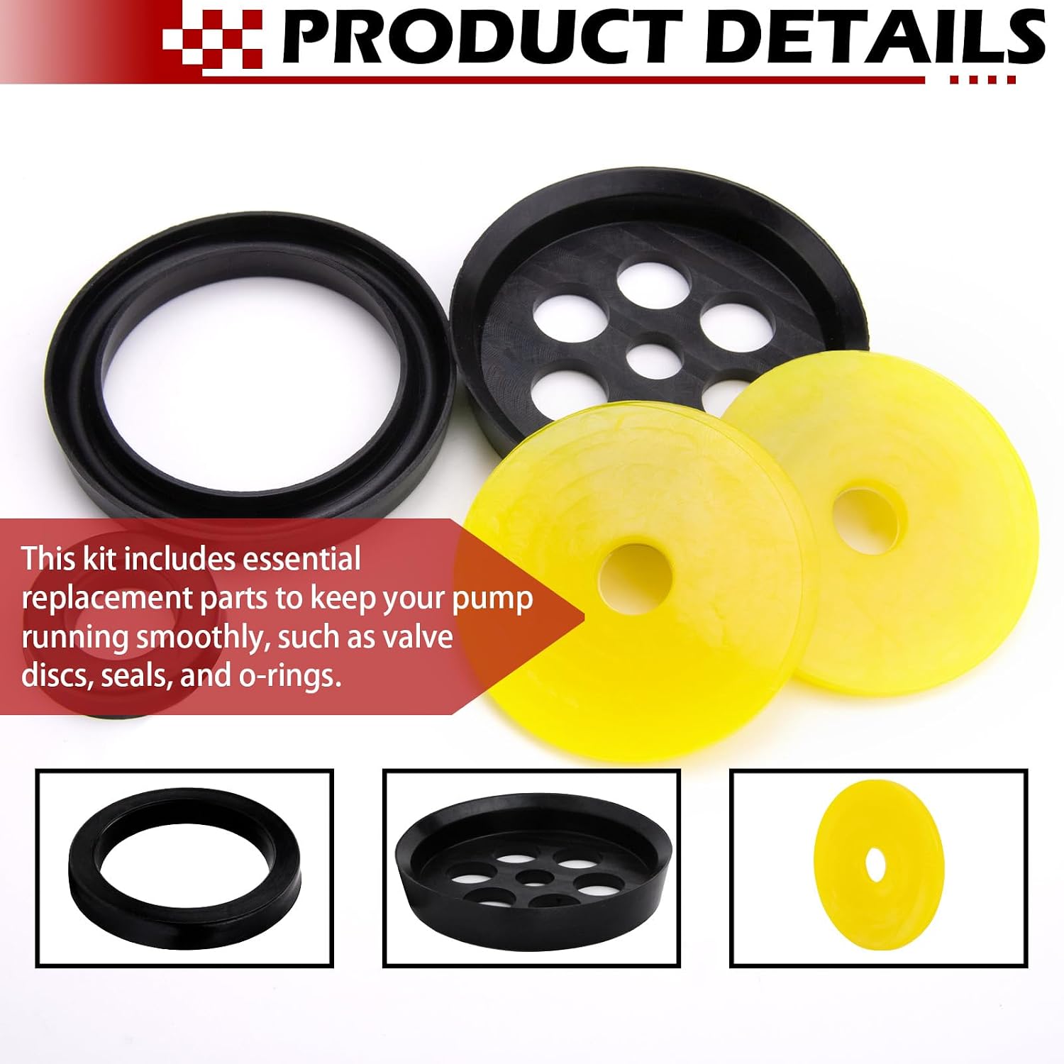 Replacement Seals and Discs 502H Pump Repair Kit #2 For TapeTech 76TT