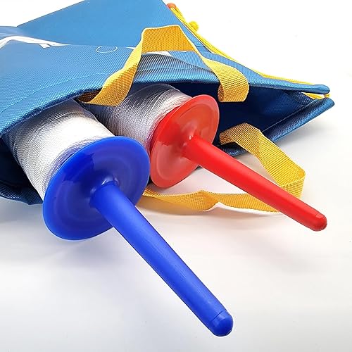 Miniatura 17 de Simxkai Bobina, línea de cometa trenzada (2 y 3 y 4 unidades) - 600 pies cada kit Paquete de 2 (azul amarillo)