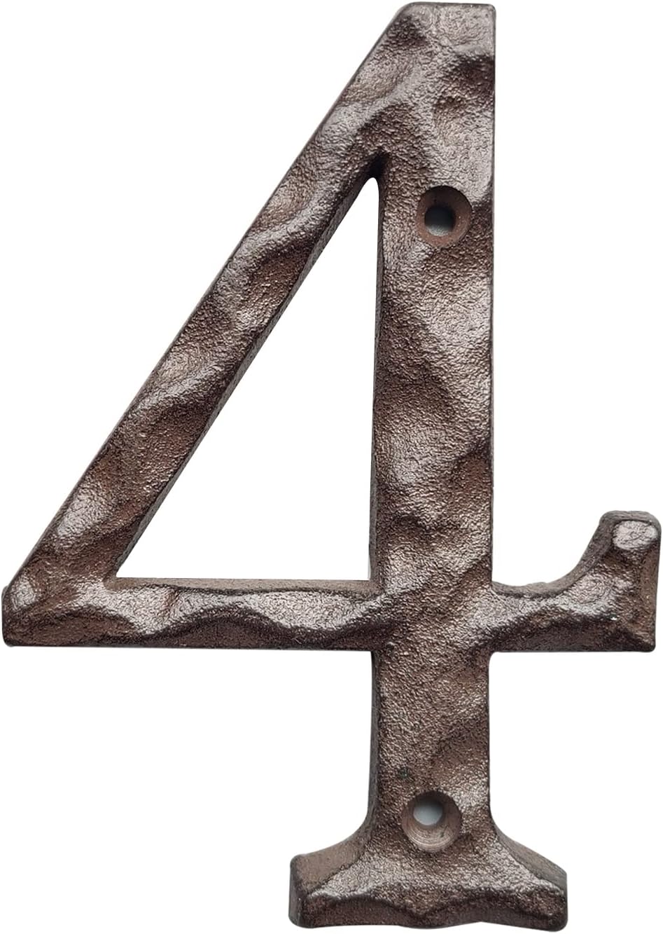 House Numbers for Outside Modern -5 Inch Rustic Address Number/Mailbox Number- Solid & Heavy Duty/Easy Install with Matching Screws-Number 4