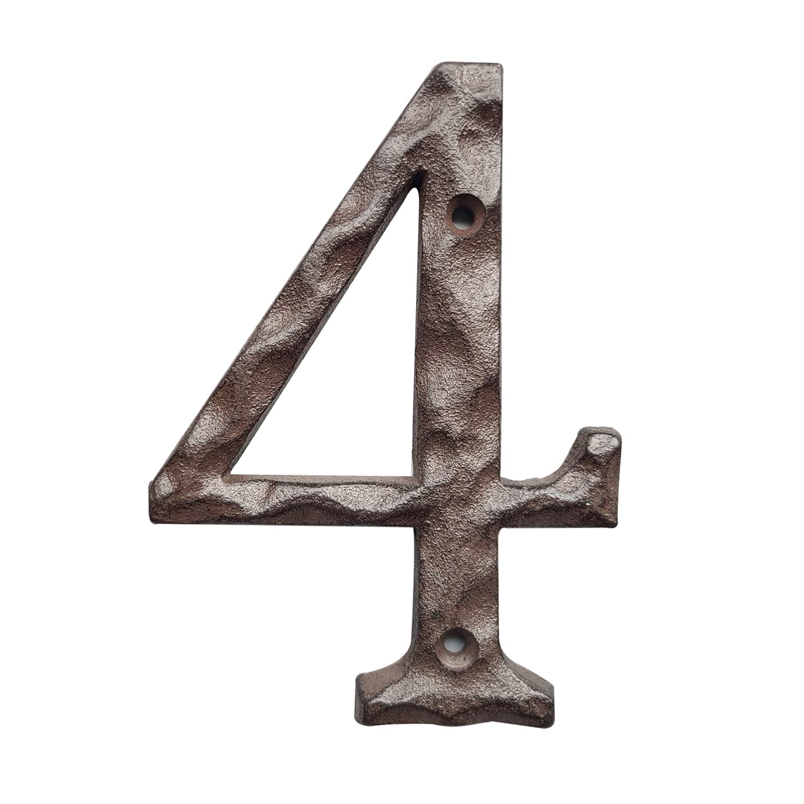 BetLight Cast Iron House Numbers-5 Inch Rustic Address Number- Solid & Heavy Duty/Easy Install with Matching Screws-Number 4
