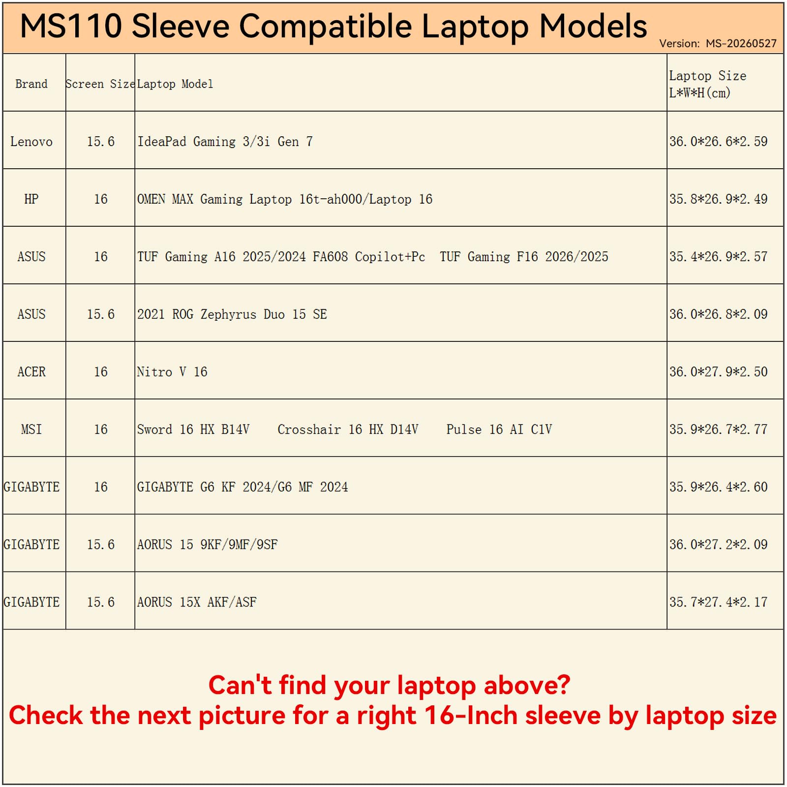 Smatree MS110 Protección rígida 16 Pulgadas Funda para portátil Compatible con HP OMEN MAX 16/16t, ASUS Rog 2021/TUF F16/A16, Lenovo Ideapad 3/3i Gen 7, MSI Crosshair/Pulse/Sword 16, Acer Nitro V 16
