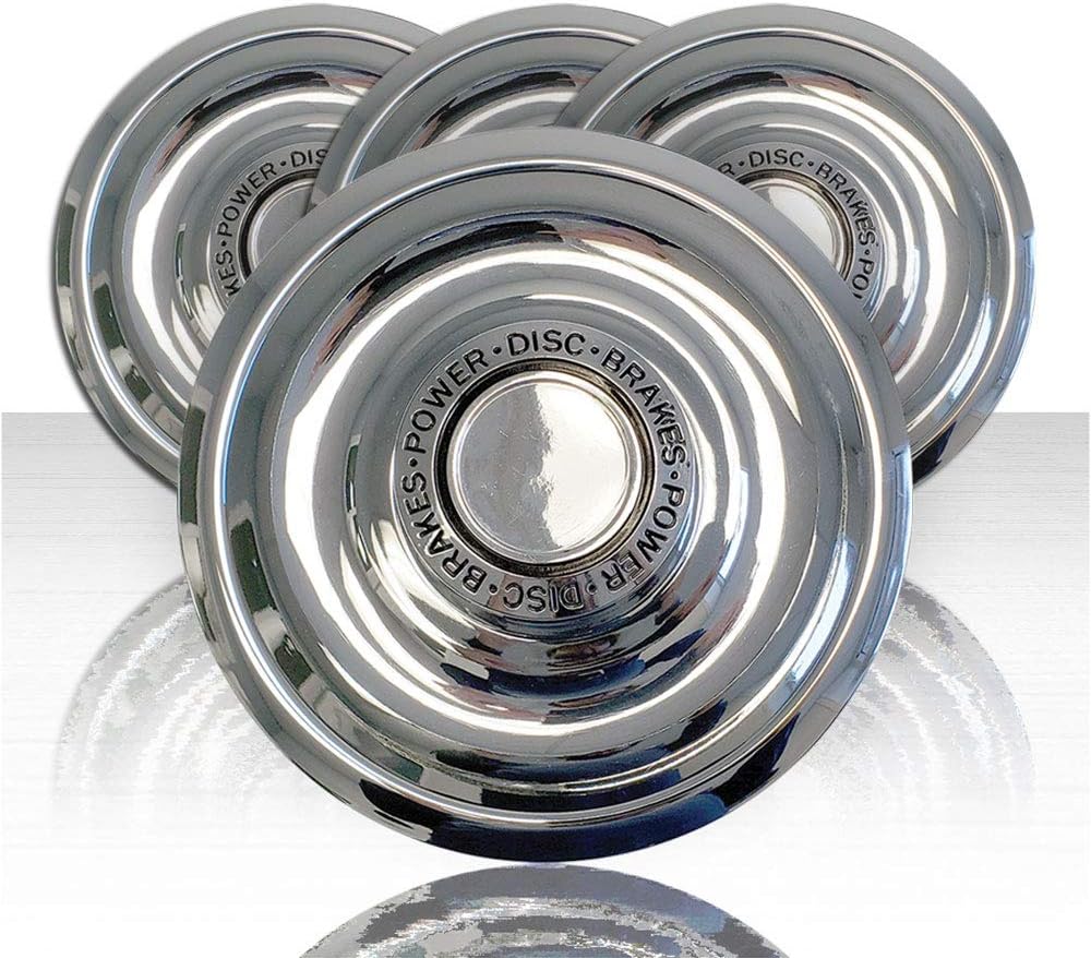 Auto Reflections Set of 4 Closed Center Caps for Chevy Corvette 1969-1982 - Chrome Silver/Gray