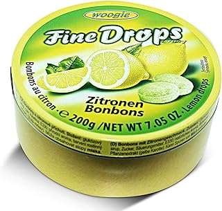 Fine Drops Fruit Hard Candy Lemon Flavor Imported From Austria Pack Of 3