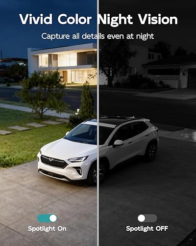 Miniatura 6 de Cámara de seguridad de 3MP para exteriores - 2.4G5G Wi-Fi, grabación 247 alimentación con cable, vista panorámica de 360, seguimiento de movimiento,