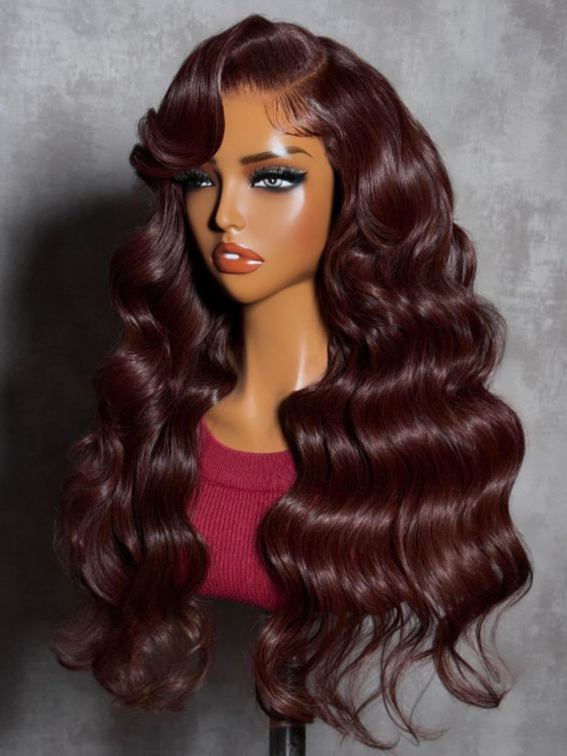 Beauty Forever Pre Everything Glueless Front Balayage Highlight Body Wave Curtain Bangs Glueless Wigs Human Hair Pre Plucked Pre Cut 13x4 Loose Wave Bye Bye Knots Ready to Wear Frontal Wig 18 inch — view 18