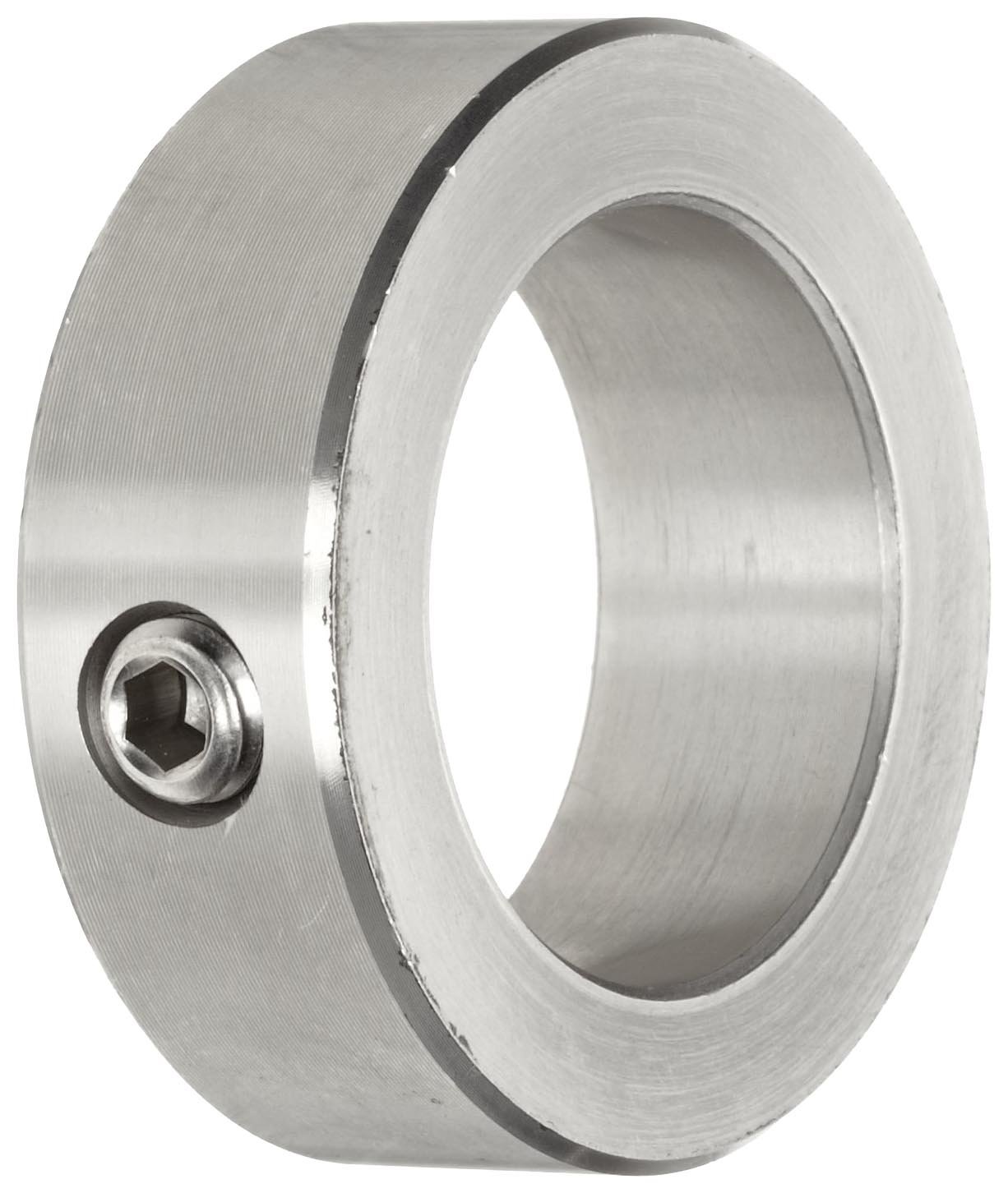 Climax Metal CRC-075-S Shaft Collar, One Piece, Set Screw Style, 316 Stainless Steel, 3/4" Bore, 1-1/4" OD, 9/16" Width, With 5/16-18 x 1/4 Set Screw