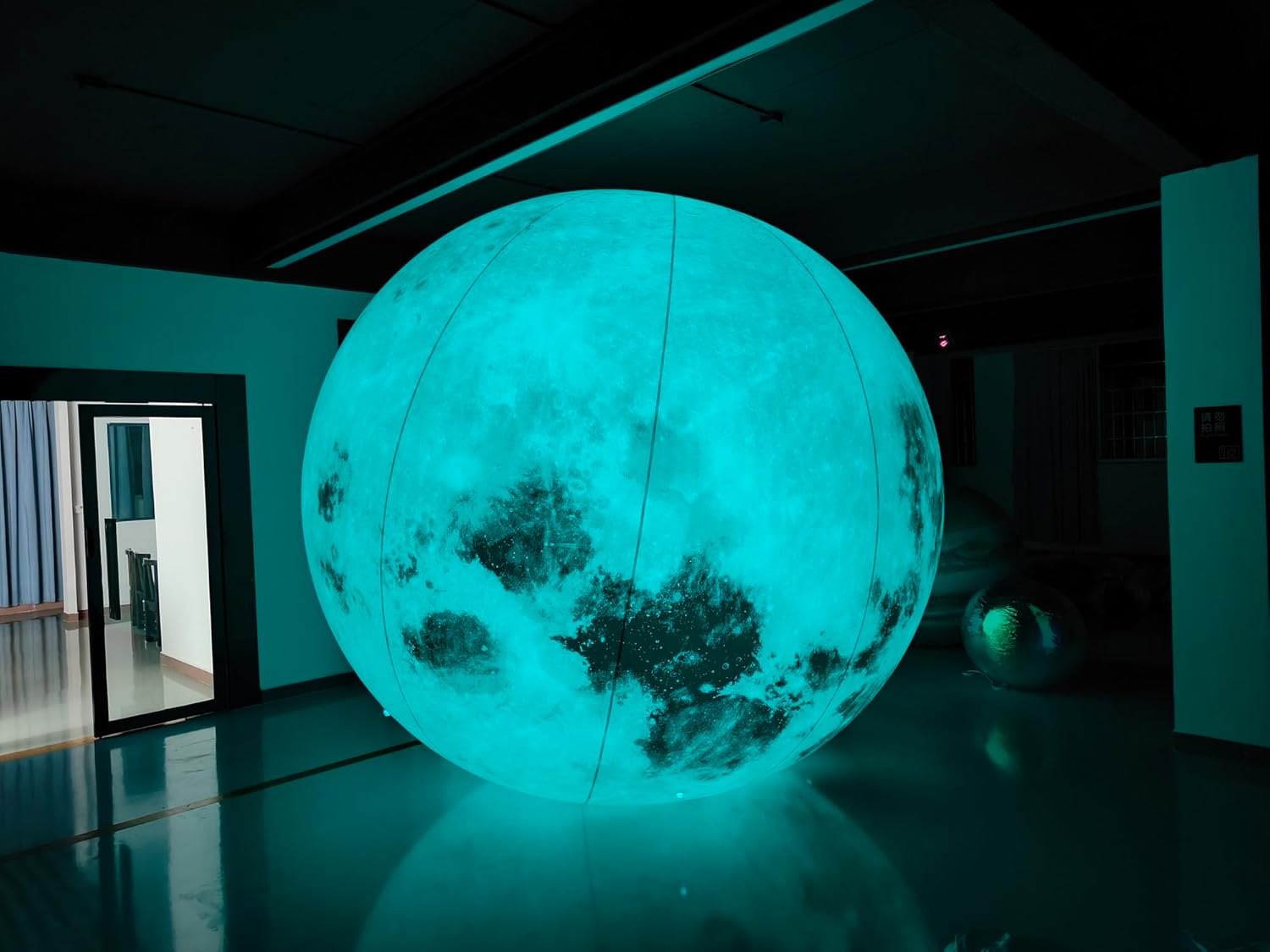 Large Inflatable Moon, 118.1'' LED Lighting Moon Planet Balloon for Educational Institution/Planetarium/Store/Club Decoration
