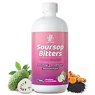 Soursop Bitters Liquid-Pure 20 Herb Guanabana Tea for Digestive Health,Gut Detox & Cleanse,Antioxidant,Immune Support with Black Seed,Moringa,Turmeric&Ashwagandha, 98% High Absorption,Non-GMO 16 fl oz