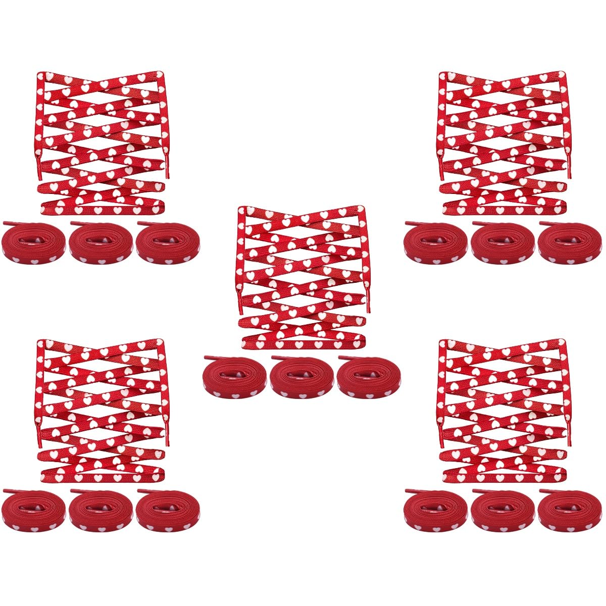 2 Pares De Cordones De Corazón Con Fondo Rojo Correas De Zapatos Planas Para Niños Parejas De Adultos Zapatillas De