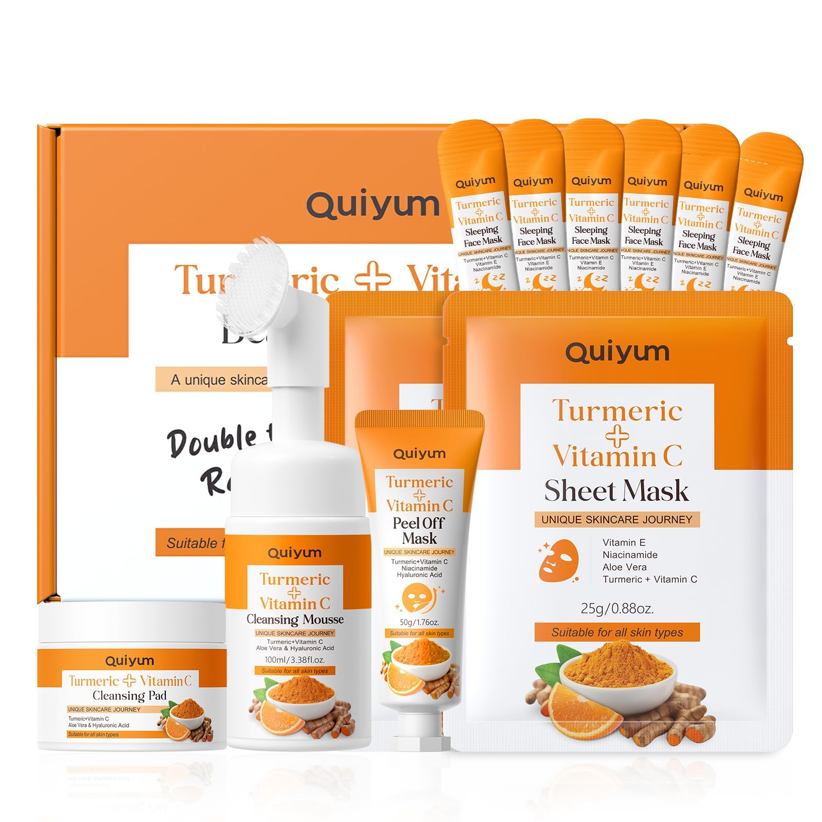 QUIYUM Turmeric Vitamin C Facial Skincare Set