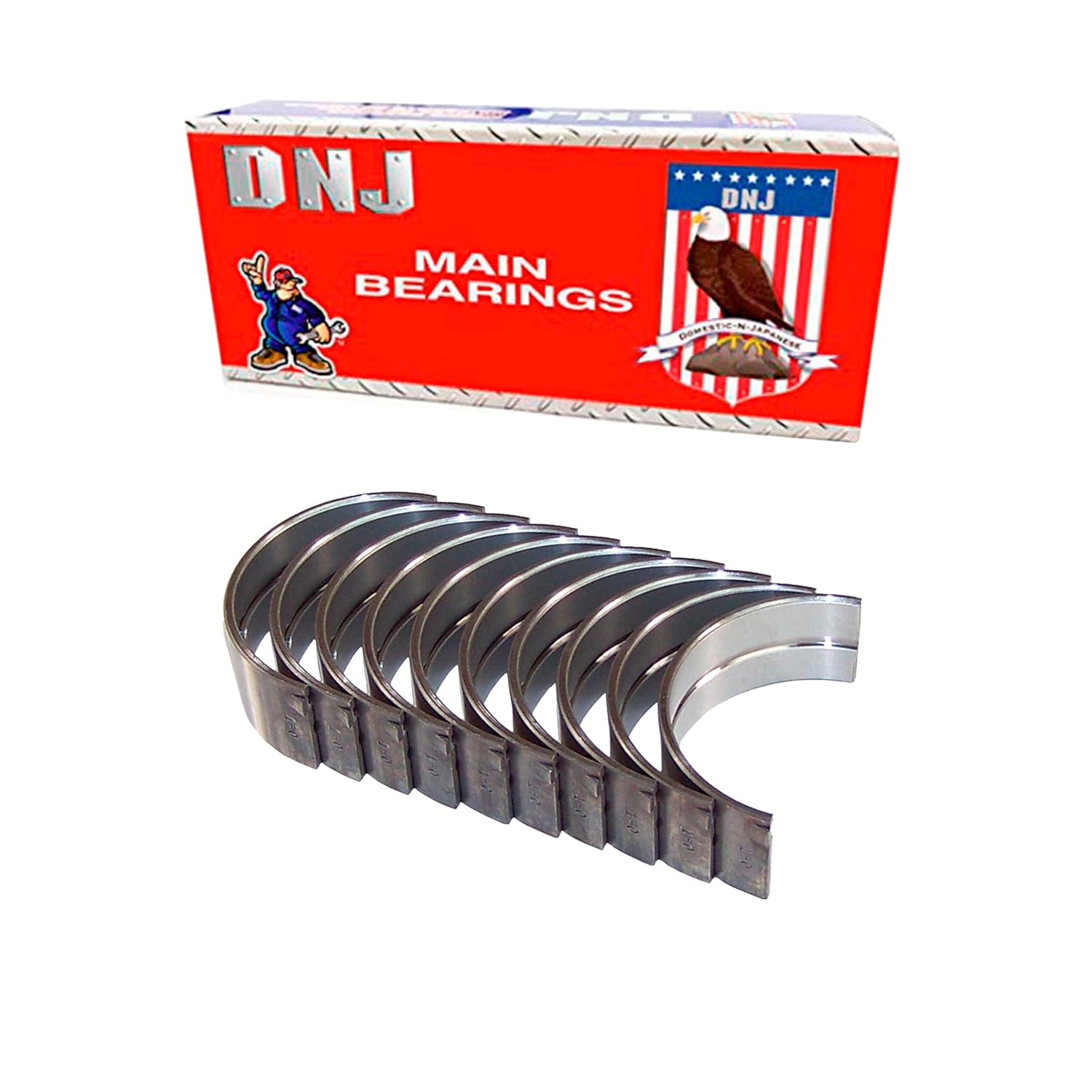 DNJ MB200.10 Oversize Main Bearings Set for 1976-1987 Honda Accord Civic Prelude 1.3L-1.8L L4 16V SOHC 1342cc