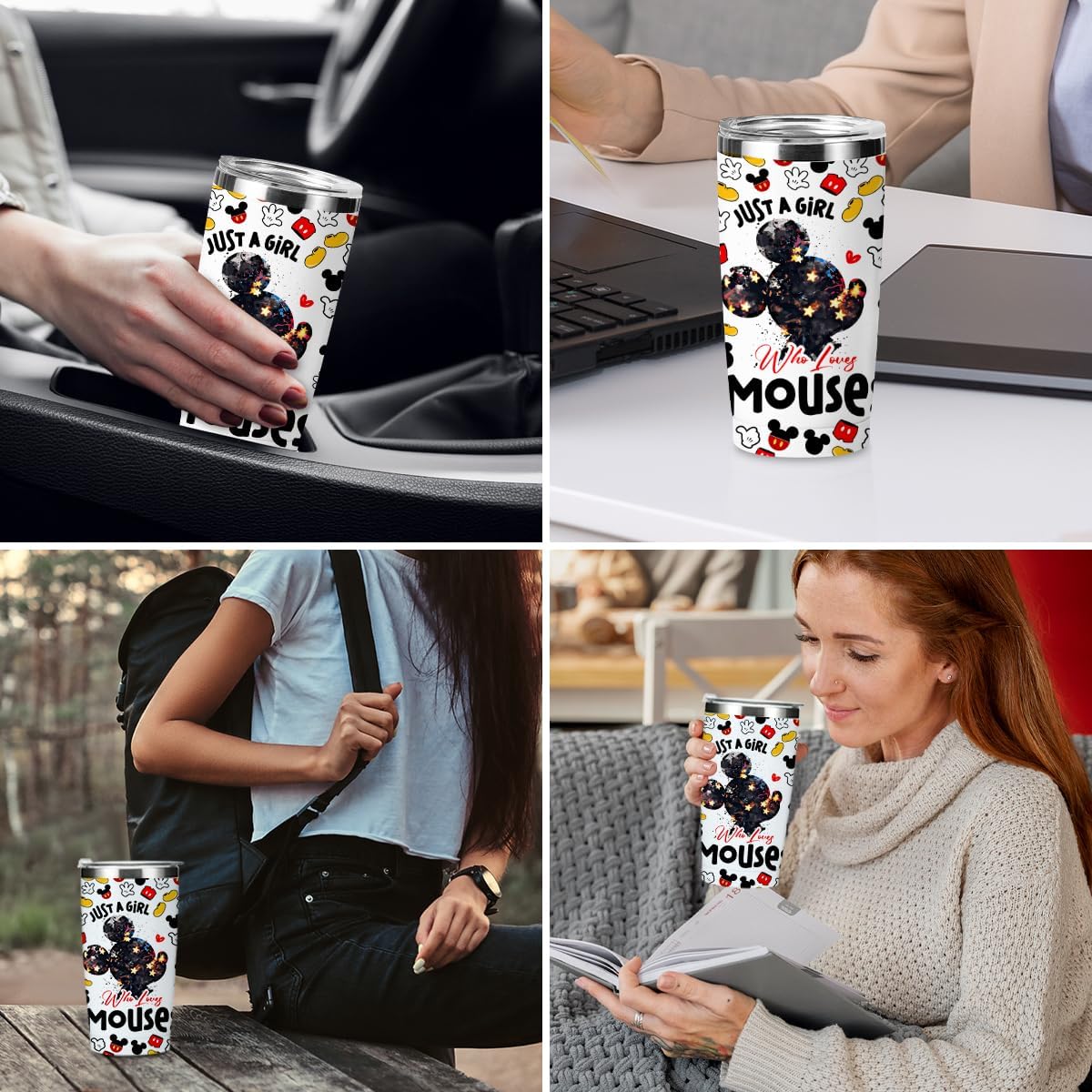 Inspired Cartoon Mouse Tumbler - Magic Mouse Lovers Coffee Mug, Animal Themed Gifts for Women, Girls, Niece - Friendship Birthday Christmas 20 Oz Stainless Steel Travel Thermos Insulated Cup - Image 5