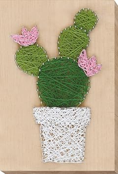 Wizardi Creative Kit/String Art - Cactus. DIY Kit. String Art Supplies and Patterns. Craft for Adults. Embroidery for Beginners. Home Decor. ABC-002 Abris Art