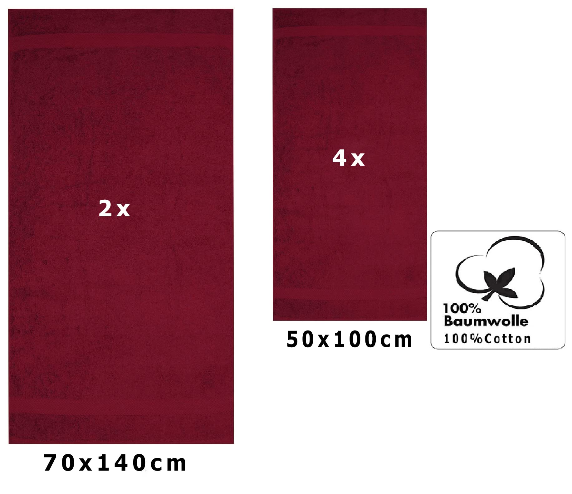 Betz Premium handdoekenset, 4-delig, 100% katoen, handdoekmaat 50 x 100 cm (Bes