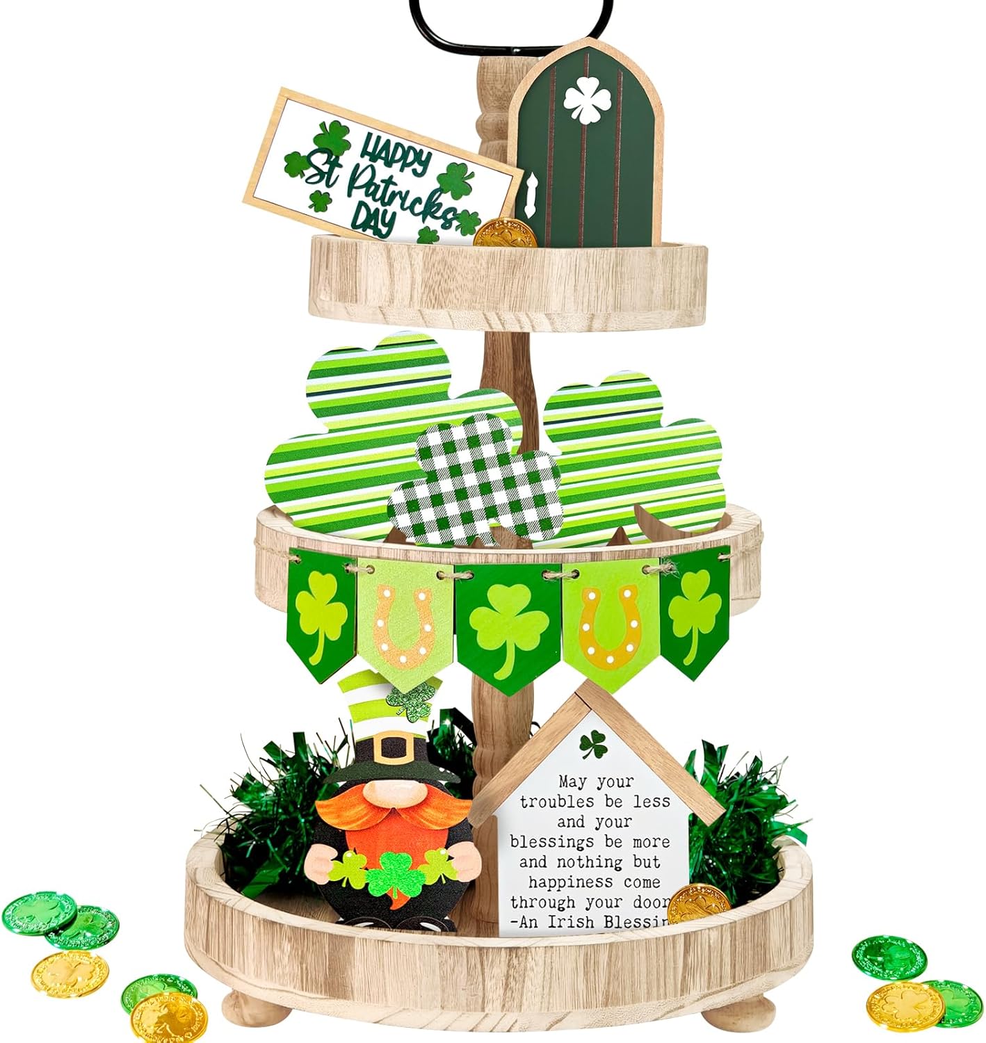  23PCS St. Patrick's Day Tiered Tray Decor