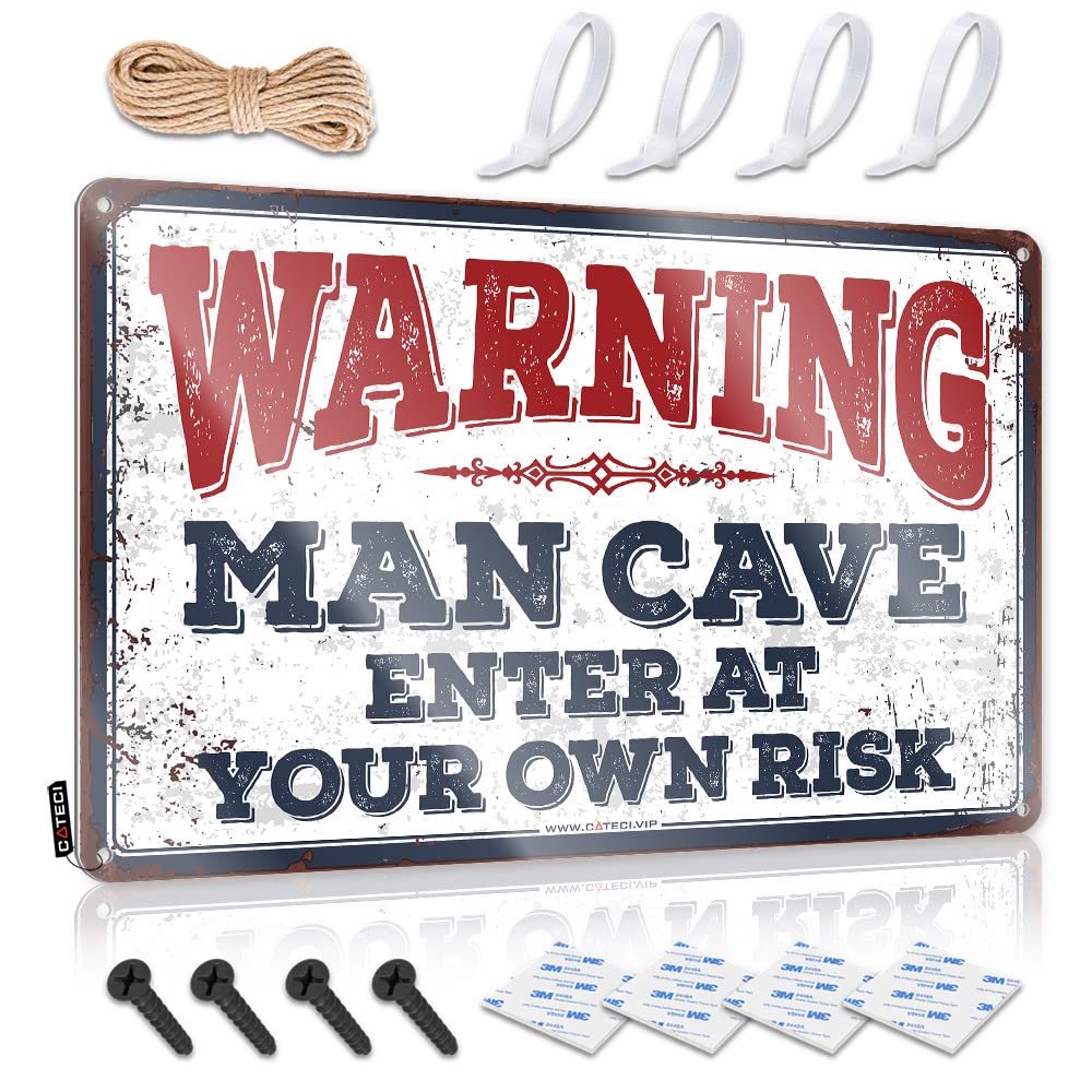In Home Bar Signs Wrning Enter At Your Own Risk Tin Sign Signs For Garage Decor For Man Cave(30X40CM)