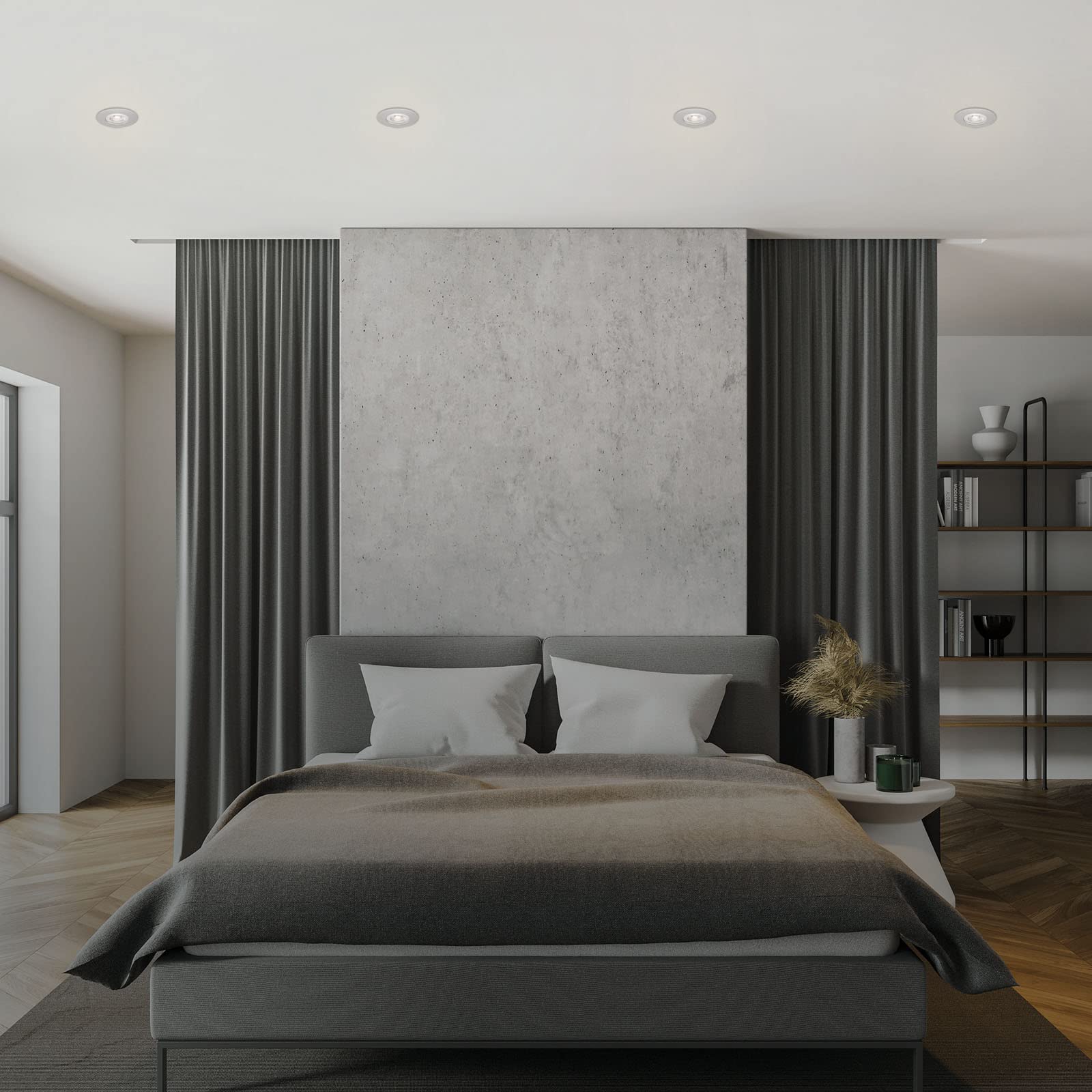 BRILONER Set Di 4 Luci Da Incasso A Soffitto, Dimmerabili, Lampade LED Ultrapiatte Faretto Per Bagno Bagno Ip44 Cromo Opaco 90x25 Mm Dxh 2075638612