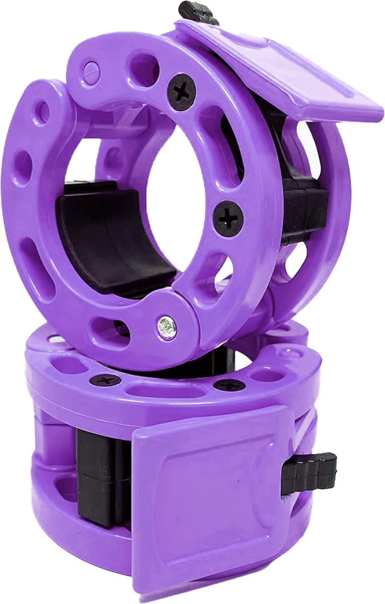 Clout Fitness Olympic Barbell Clamps Collars Quick Release Pair of Locking Weight Clips Fit 2 Inch Barbell for Weightlifting