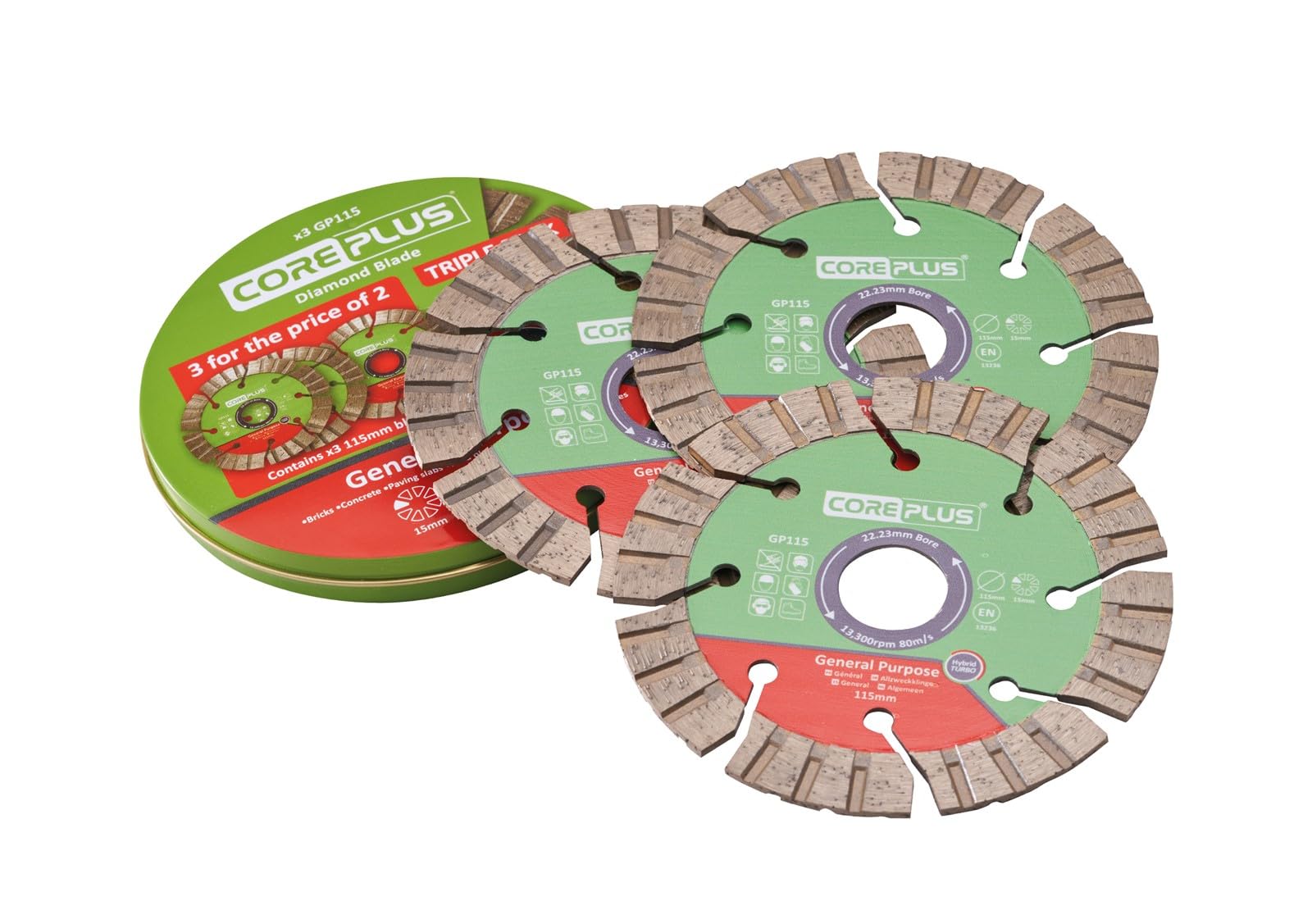 Green Coreplus 115Mm Hybrid Diamond Blades  x  x 