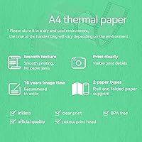 Vista 4 de Papel de impresora térmica A4, 4 rollos, 8.3 pulgadas de ancho, papel de fax, compatible con PeriPage A40, M08F, MT810 y otras impresoras térmicas