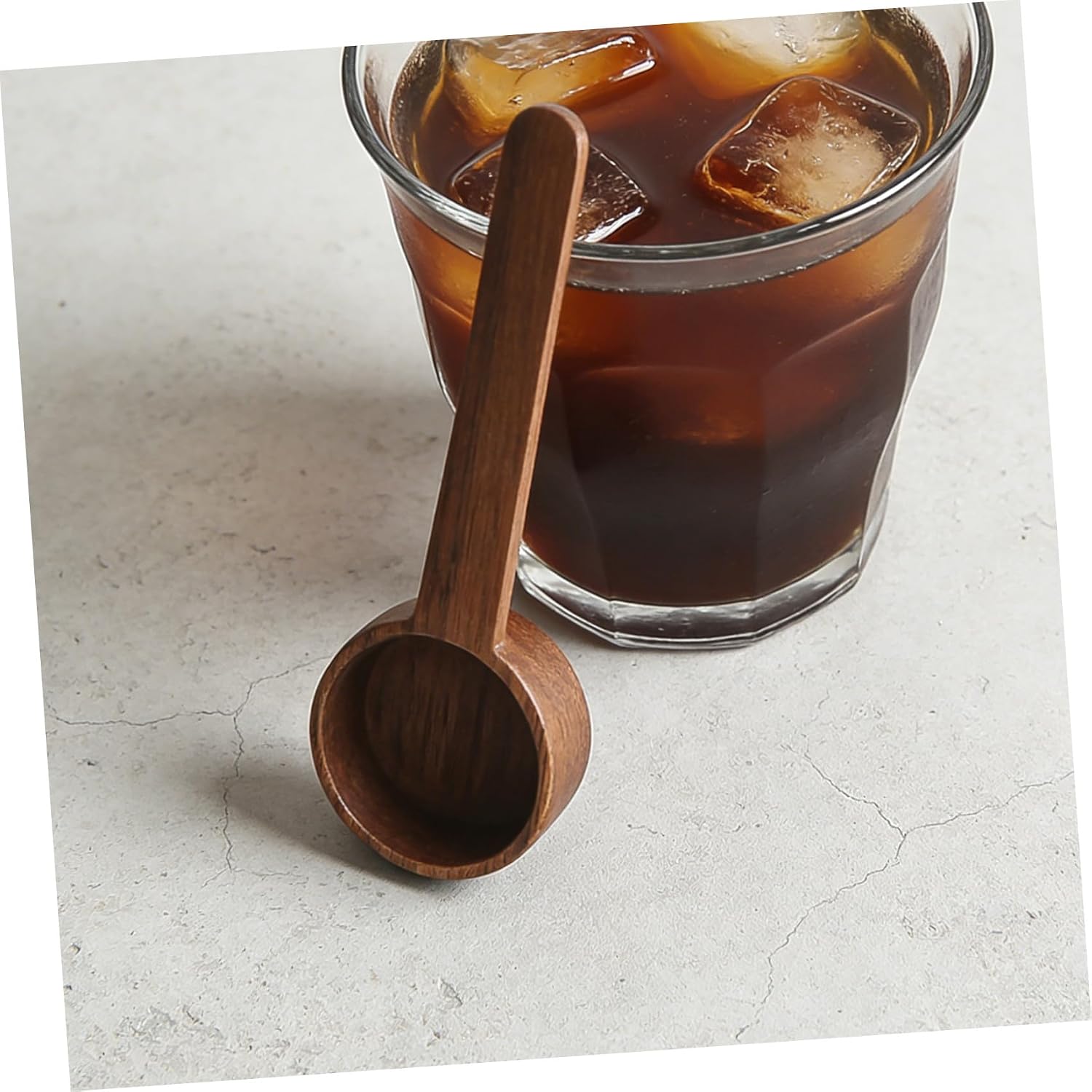 Garneck 2Pcs Wooden Coffee Scoops Natural Wood Compact Spoons for Measuring Coffee Tea Spices Sugar Multipurpose Household Scoops with Short Handle Easy to Clean