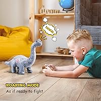 Vista 3 de TOY Life Remote Control Dinosaurs - Walking Electronic, Plush Brontosaurus & Stuffed Animal - RC Dinosaur Gift for Kids 3-7+