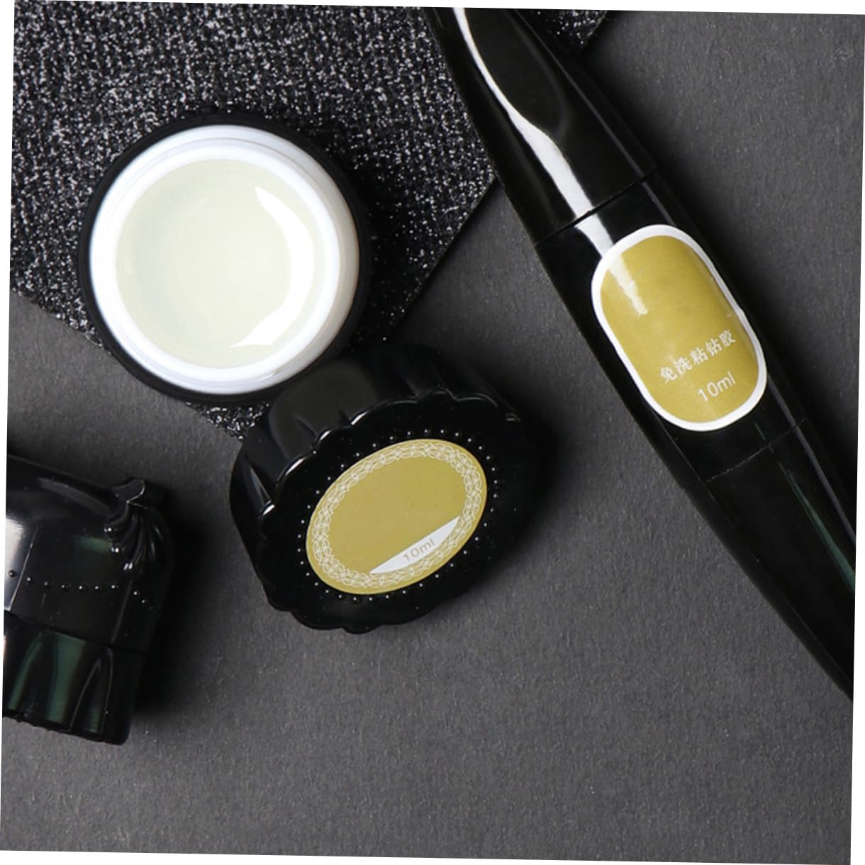 Healvian 3sets Penna Per Colla Per Unghie Gel Adesivo Per Decorazioni Nail Art Strumento Per Manicure Accessori Per Unghie Con Design Ago e Pennello Per Strass Resistente e Facile Da Usare