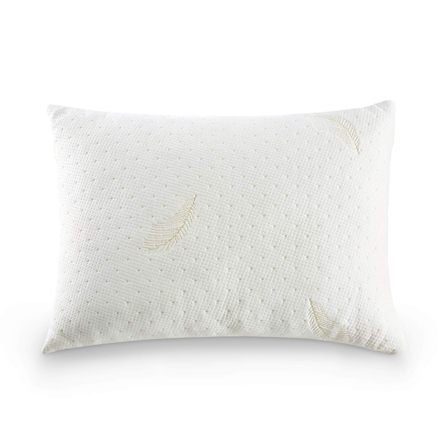 YOUMAKO Bamboo Bed Pillow for Sleeping, King Cooling Shredded Memory Foam Pillow, Adjustable Pillow for Neck Pain with Zipper Removable Case for Side Back Stomach Sleepers (Creamy Yellow)