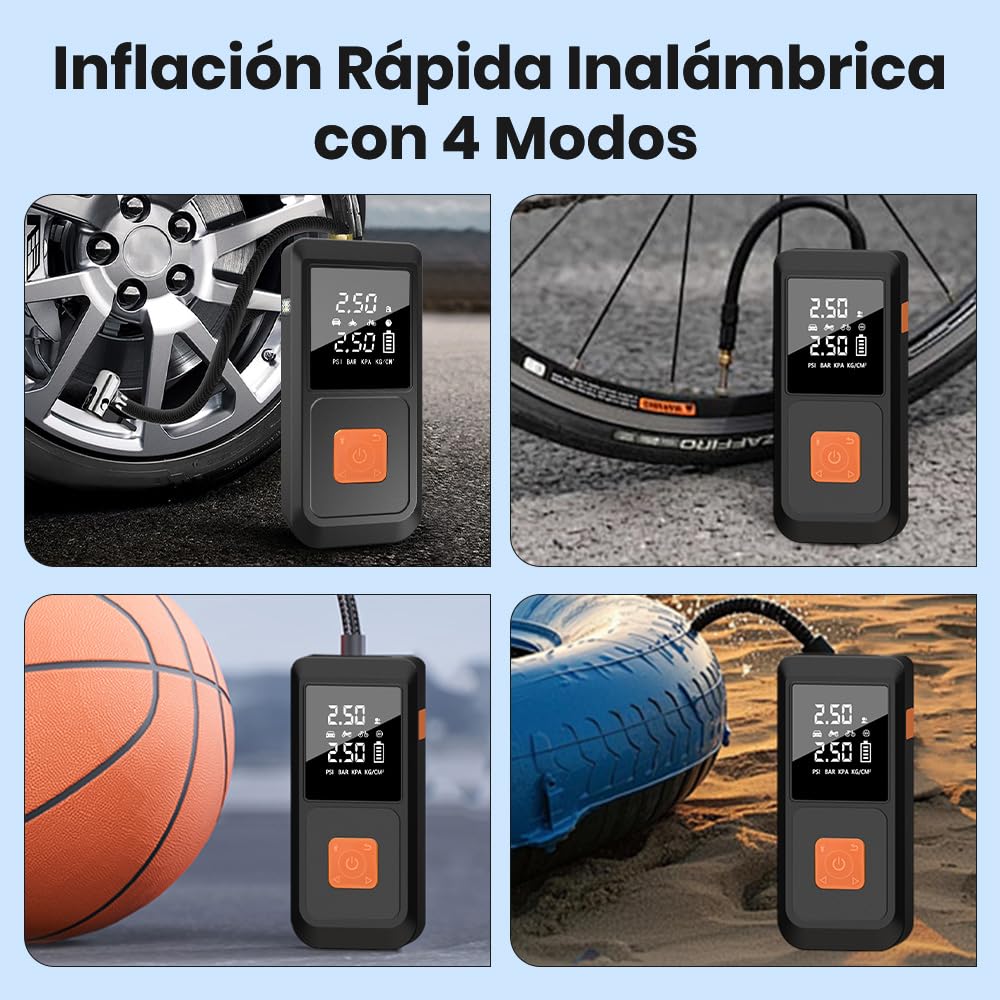 Junsun Arrancador de Batería 12V con Compresor de Aire 150 PSI y Power Bank 10000mAh, Inflador Portátil para Coche Gasolina y Diésel, Arranque de Emergencia, Pantalla LCD, Carga Rápida y Luz LED
