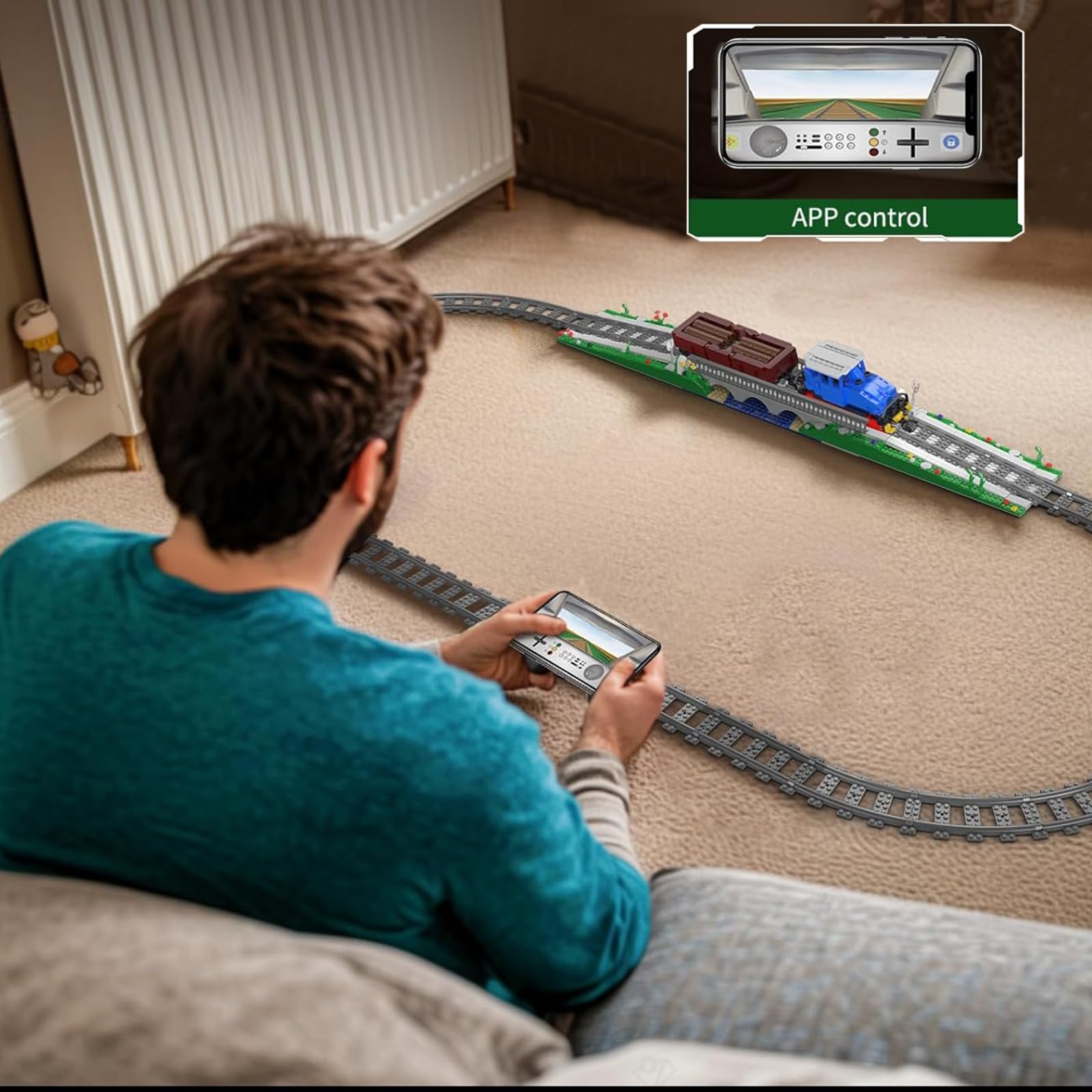 Mould King 12038 MOC Technik Ferngesteuert ESU KG230 Diesel Locomotive Eisenbahnen Zug Bauklötze Set Baukasten 1117 Stück Mit Schienenlieferung Güterwagen APP Technologie Klemmbausteine Bausatz