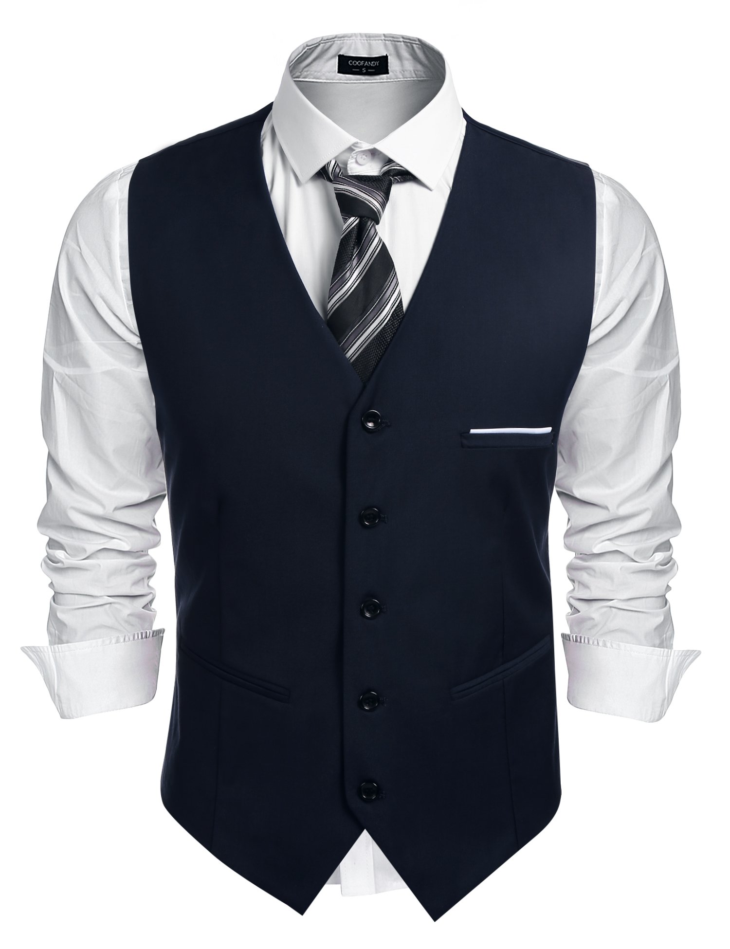 COOFANDY Herren Anzugweste Anzug V-Ausschnitt Formale Hochzeit Klassische Slim fit Elegant Westen Business Party Weste