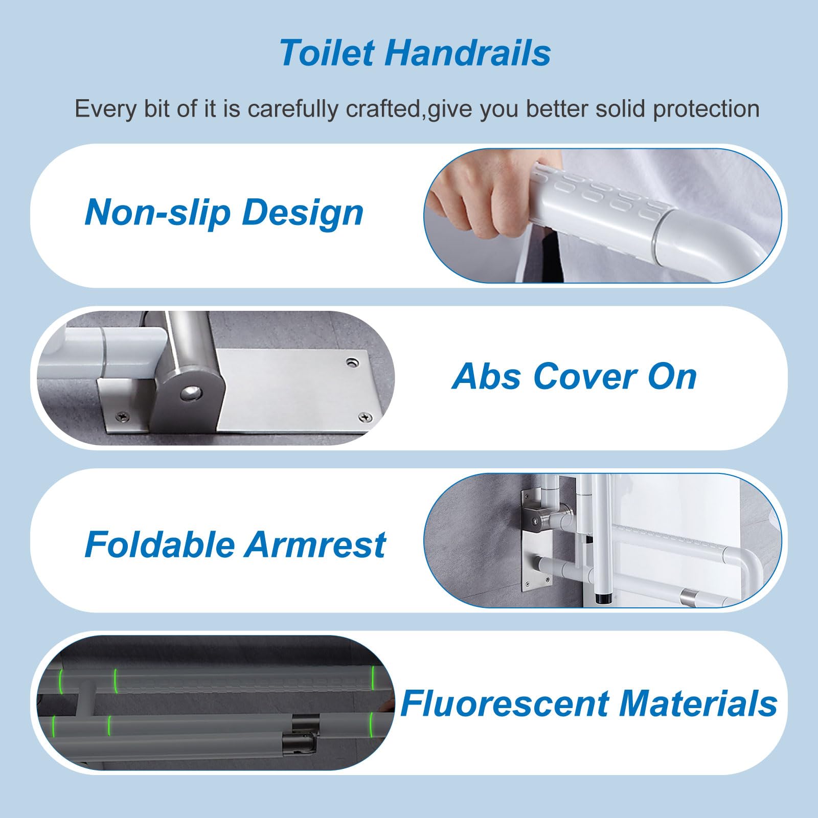 Maniglione per Wc Bianco, Maniglione Bagno Disabili Acciaio Inossidabile Maniglia di Sicurezza per Doccia 80cm Maniglie Antiscivolo Corrimano Barra Ribaltabile 80cm/31.4in