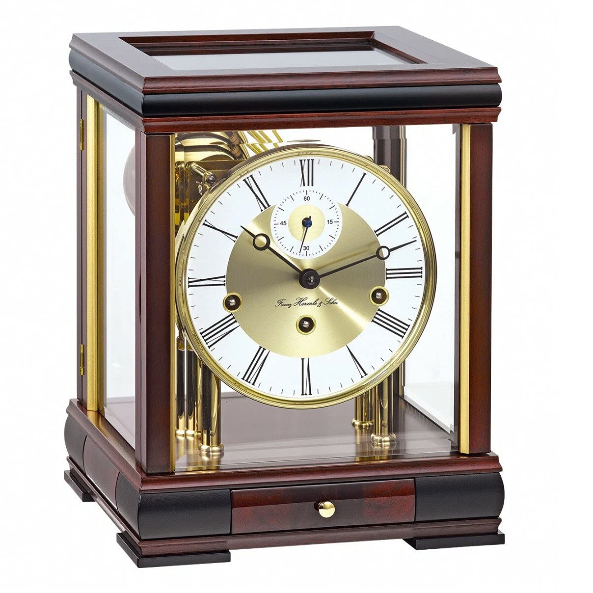 Hermle Bathampton Mantel Clock - Mahogany - Westminster Chime