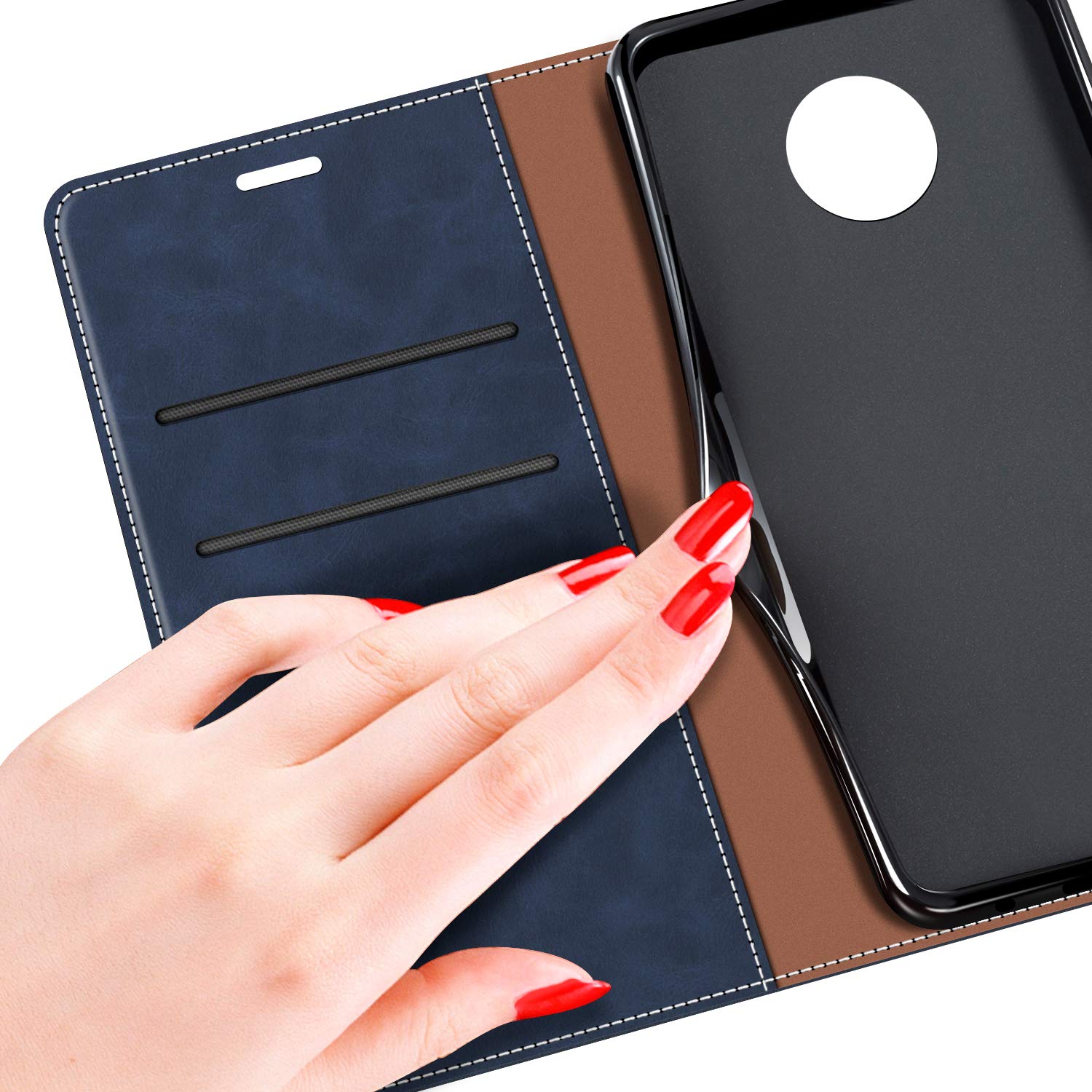 OBESV Custodia per otorola oto G30, Cover a Libro agnetica Custodia