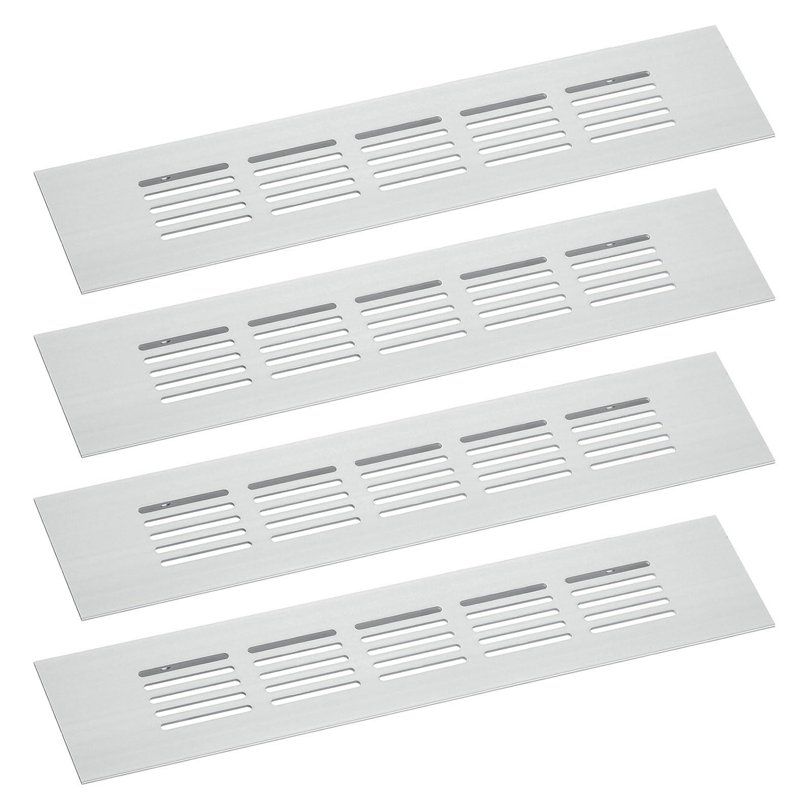Grille d'aération rectangulaire en aluminium 225 x 50 mm pour armoire lot de 4