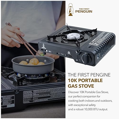 Miniatura 3 de The First Penguin - Estufa portátil para campamento, con estuche de transporte de 10,000 BTU, ideal para kit de preparación de emergencia, estufa de