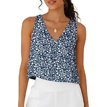 Womens Tank Tops Casual Summer Loose Sleeveless V Neck Crop Tops Lightweight Camis Shirts