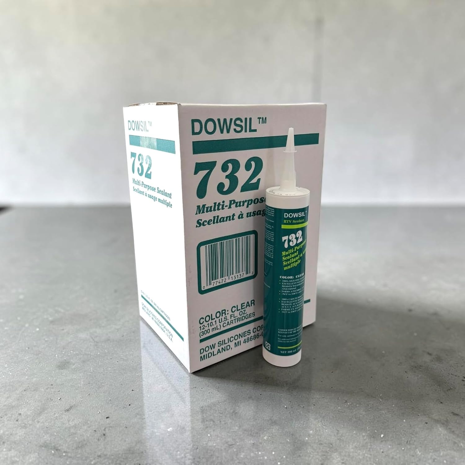 732 Multi-Purpose Sealant Silicone Clear 10.1 oz (12-Pack)