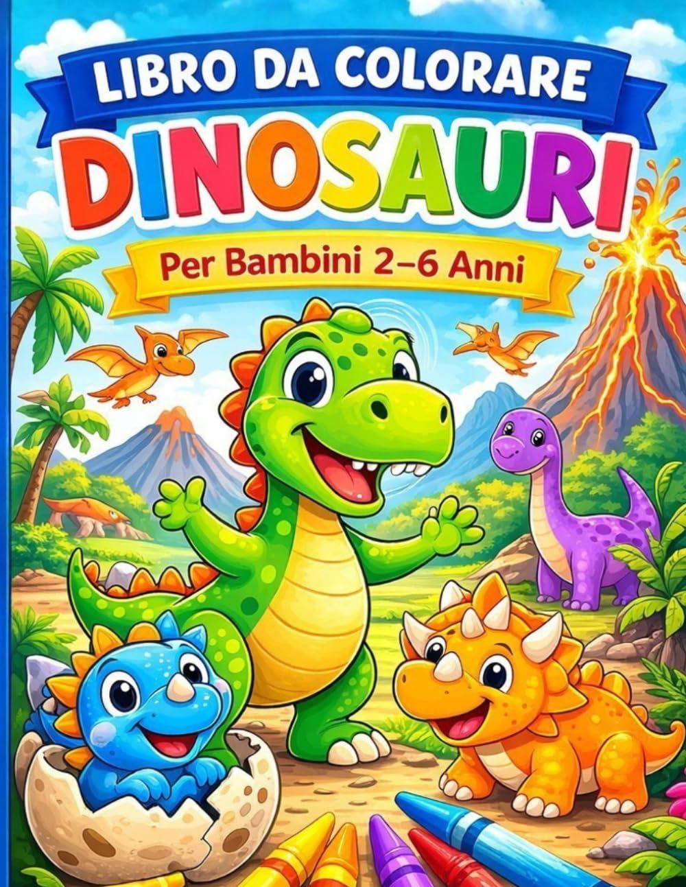 Libro da colorare dinosauri: Per bambini 2–6 anni