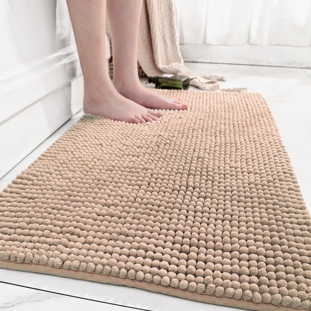 Tapis De Bain Antidérapant 40x60cm Gris - Extra Doux Absorbant Lavable En Machine