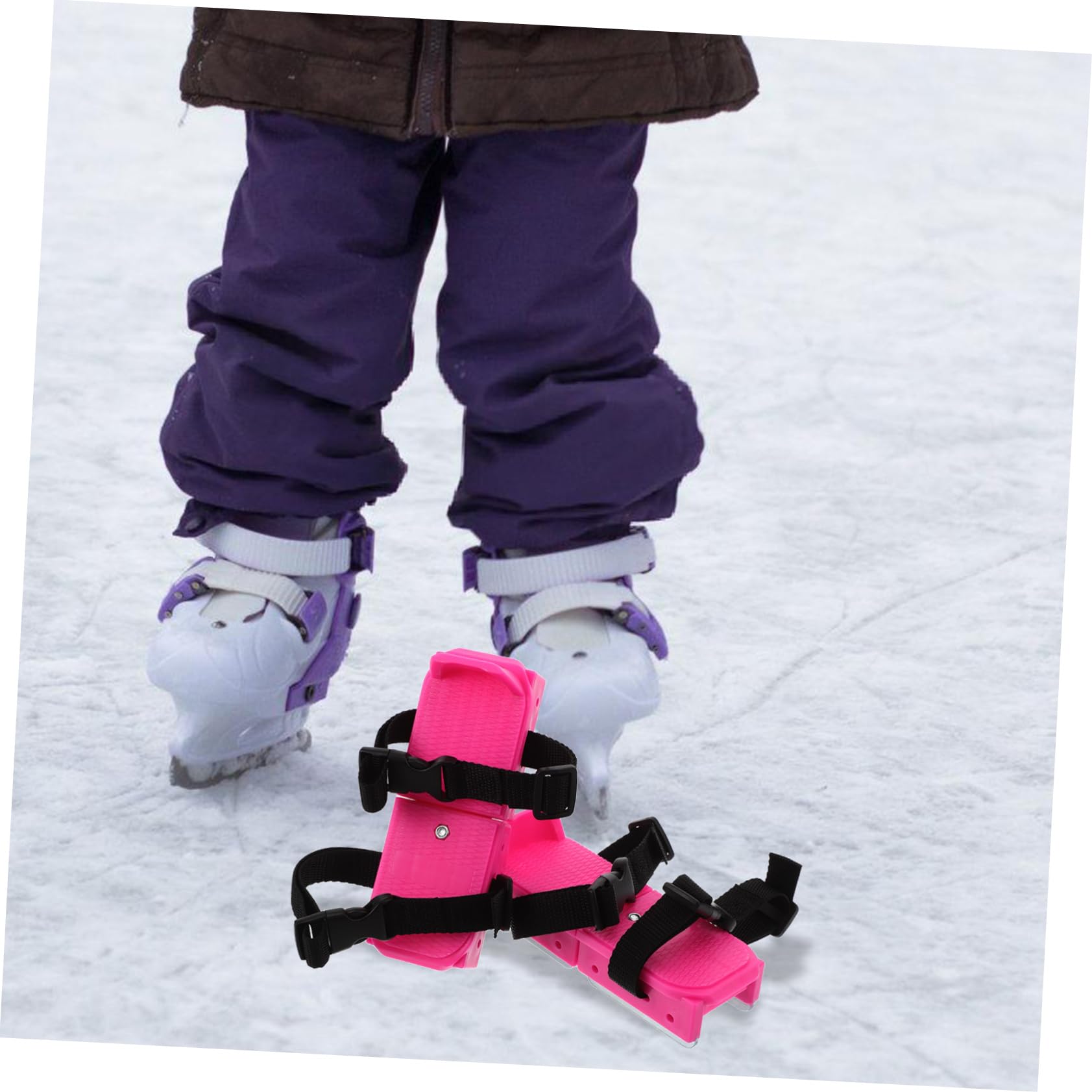 Abaodam Patines de Nieve Ajustables para Niños, 1 Par Rosa