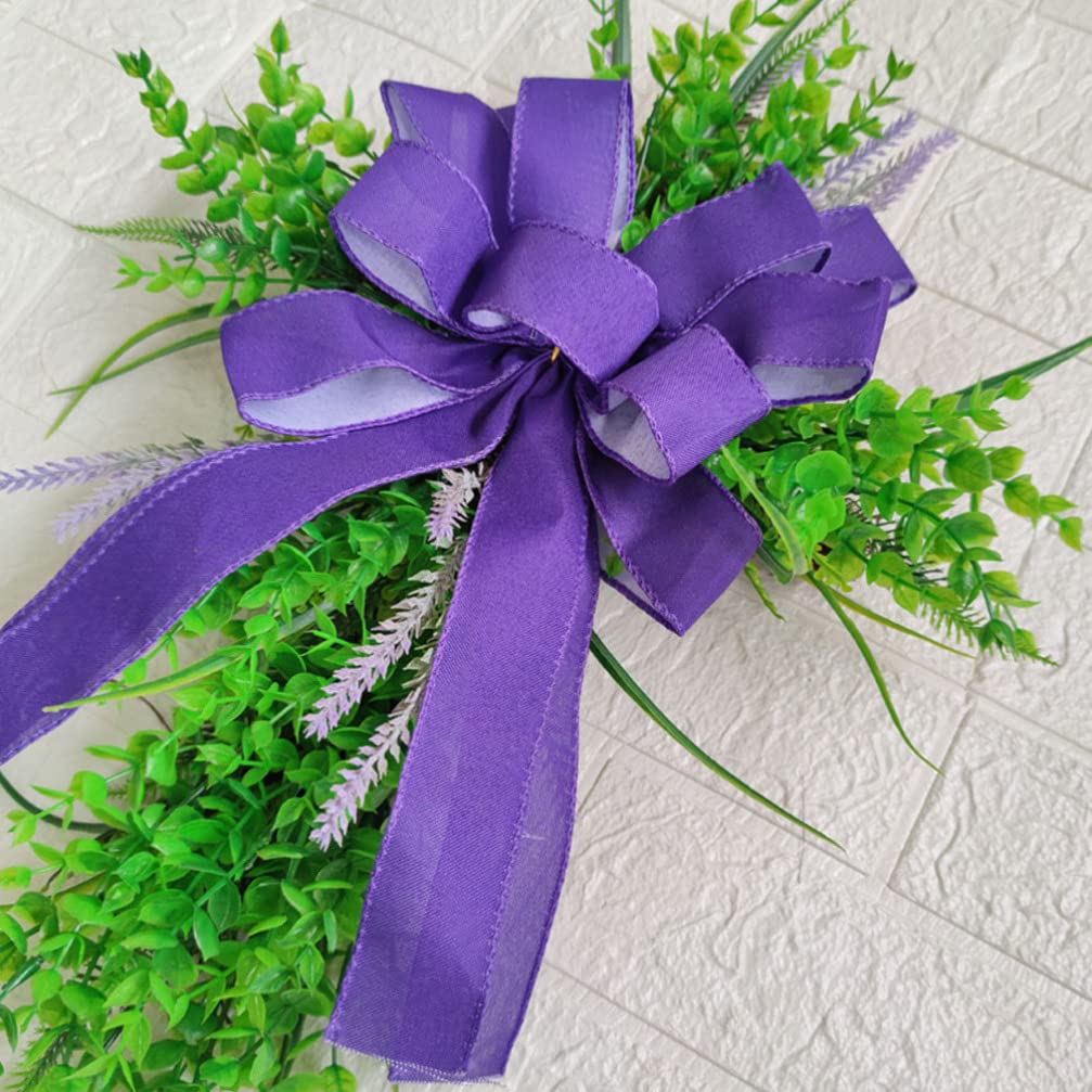 LIFKOME Ghirlanda Decorativa Eucalipto Forma Di Croce Per Decorazioni Primaverili e Festive Adatta Per Porta Ingresso Interni Ed Esterni Atmosfera Calda e Accogliente Con Fiocco Elegante