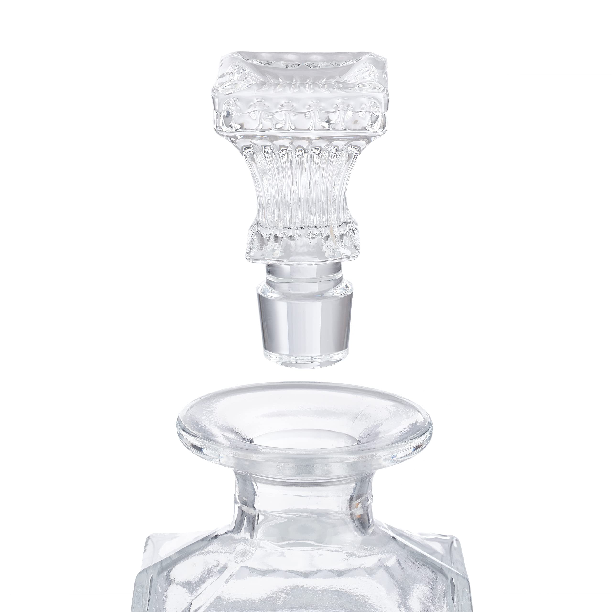 Relaxdays 5-częściowy zestaw do whisky, karafka do whisky 500 ml, 4 szklanki do whisky 240 ml, dekanter do koniaku, pudełko na prezent, przezroczyste, szkło