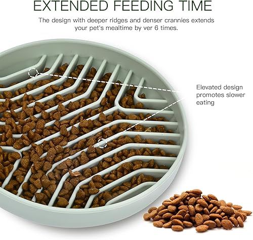 Miniatura 2 de Slow Feeder Dog Bowls, Puzzle Silicone Dog Feeding Bowls with Suction Cups, Anti-Choking, Non-Slip Design, Reduces Boredom, Anxiety, Ideal for