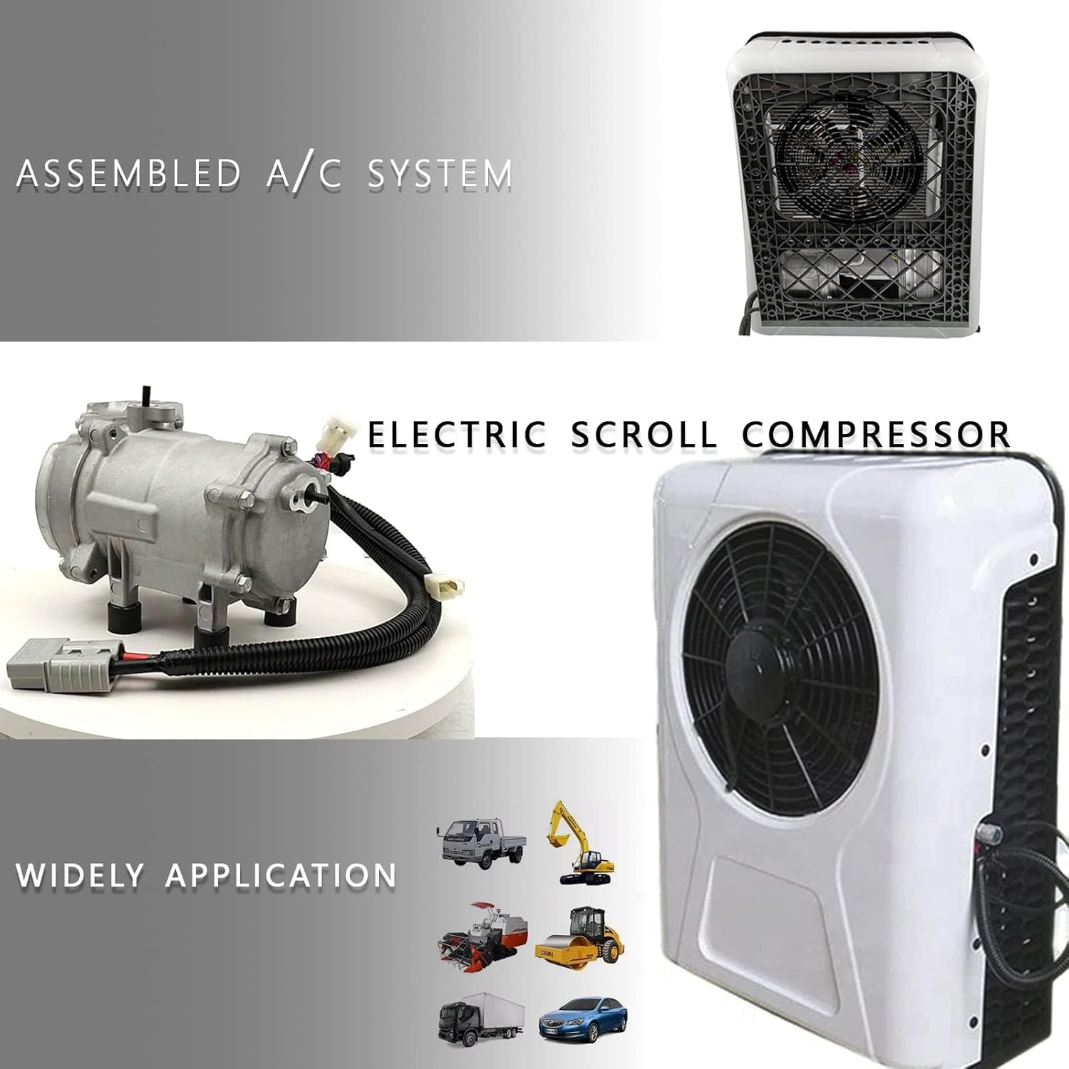 Treeligo 12V Trucks AC Rv Air Conditioner 10000BTU Low-Noise, Auto Swing Blowing, Fits Semi Trucks RV Caravan A/C Unit (12 Volts)