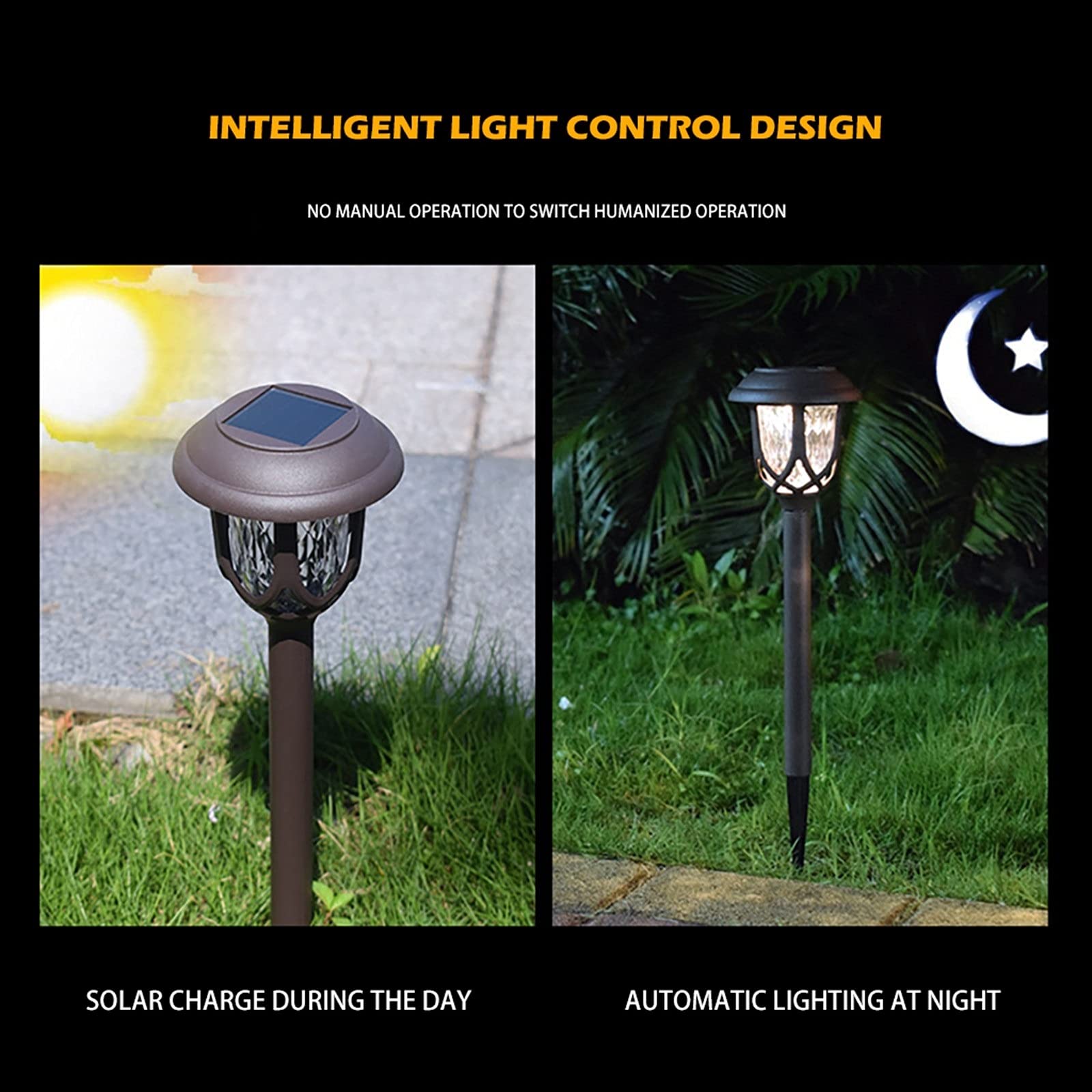 4 Packungen Solar-Wegeleuchten for den Außenbereich, wasserdichte solarbetriebene Gartenhofleuchten for Gehwege, Gehwege, Auffahrten Lampen (Color : Multicolor)