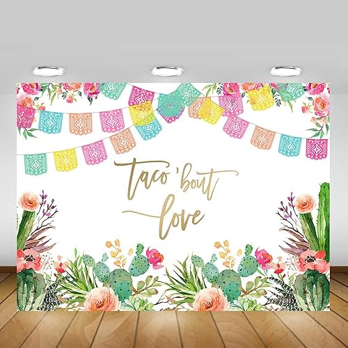 Miniatura 5 de Mocsicka Telón de fondo de amor con temática de fiesta mexicana, decoración de despedida de soltera, boda, compromiso, foto de fondo (8 x 6 pies (96